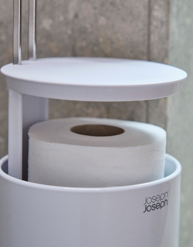 Joseph Joseph - EasyStore™ Gloss White Concealed Toilet Roll Holder