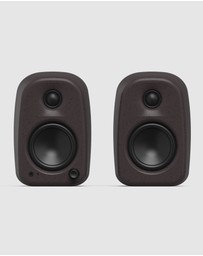 iWorld - Kanto UKI 100W Desktop Speakers with Bluetooth, USB-C, Headphone out, Pumice (Speckled Brown), Pair