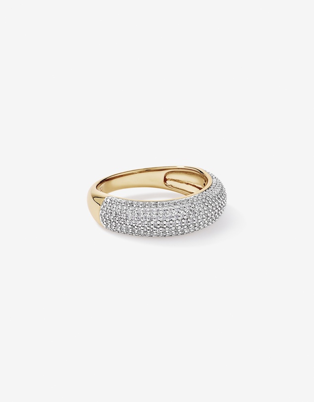 Michael Hill - Pavé Dome Ring with Cubic Zirconia in 18kt Vermeil - 8mm
