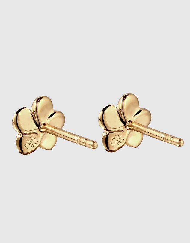 Elli Jewelry - Frangipani Stud Earrings in Gold-Plated 925 Sterling Silver
