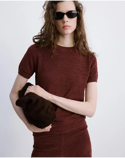 M.N.G - Short-Sleeved Knitted Sweater Top