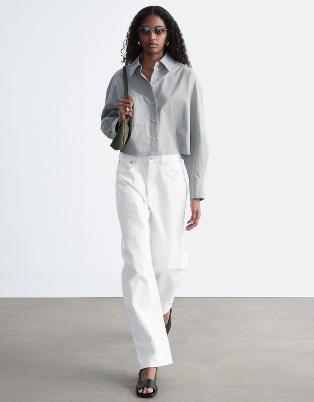 & Other Stories - Cropped Oversized Cotton Shirt