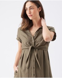 Ripe Maternity - Colette Tie Up Linen Dress