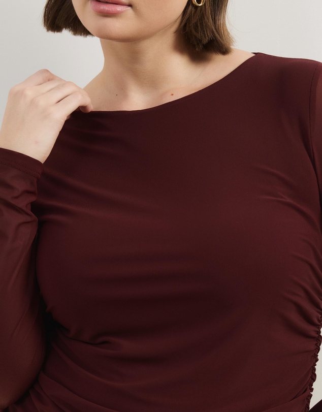 Atmos&Here Curvy - Cleo Mesh Long Sleeve Top