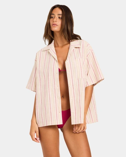 Roxy - Womens Carter Striped Short Sleeve Shirt