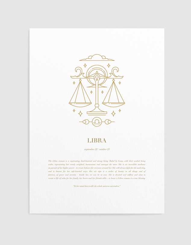 Olive et Oriel - Libra Celestial Zodiac Art Print