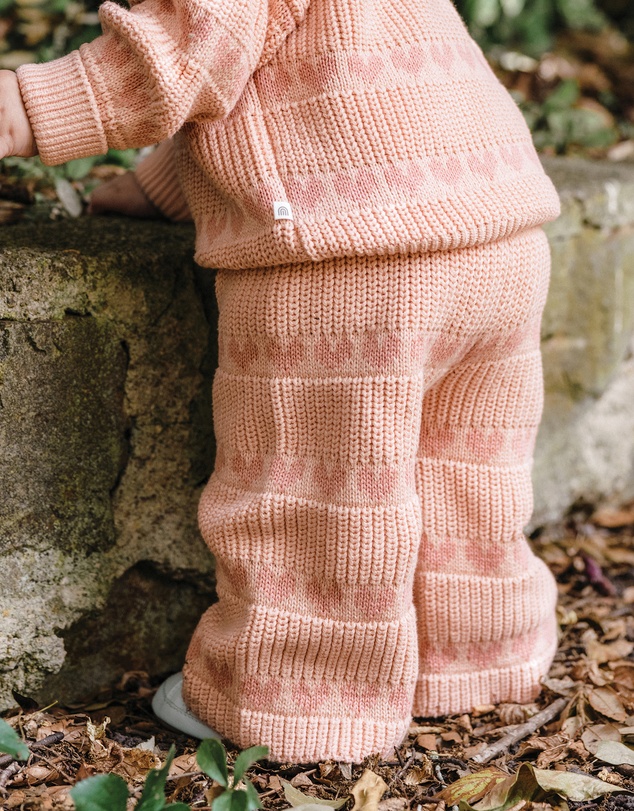 Kynd Baby - Knit Flare Pant in Pink Heart