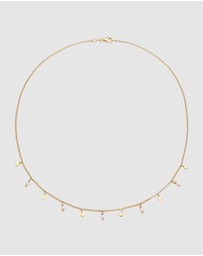 Elli Jewelry - Necklace Platelet Pendant Pearls Elegant in 925 Sterling Silver Gold Plated