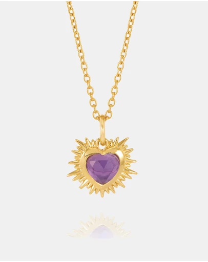 Rachel Jackson - Electric Love February Birthstone Heart Necklace