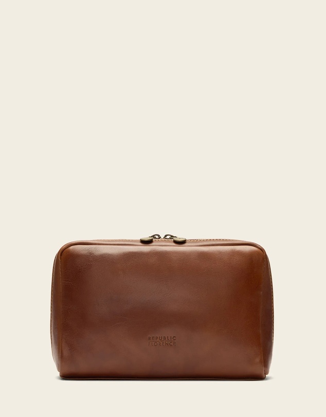 Republic of Florence - Primo Matt Brown Toiletry Bag