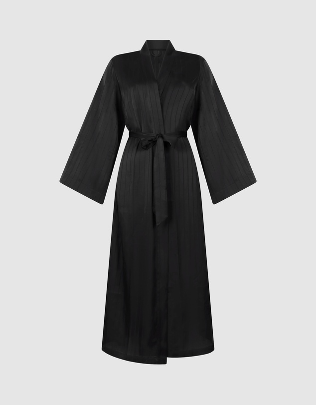 Hunkemoller - Long Satin Pinstripe Kimono