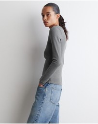 COS - Long-Sleeved Henley Top