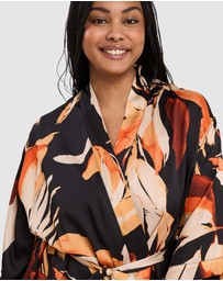 Sans Complexe - Pure Chic Floral Print Short Viscose Satin Robe