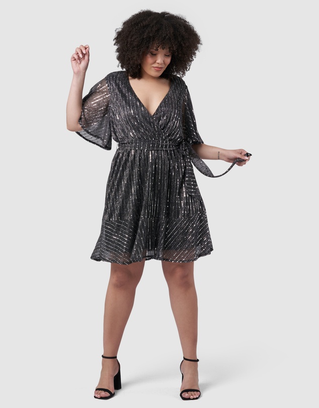 Pink Dusk by Curve Project - Glow Frill Hem Mini Dress