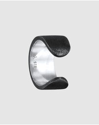 Kuzzoi - ICONIC EXCLUSIVE - Earrings Men Single Earcuff Basic Trend in 925 Sterling Silver Oxidized