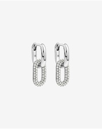 Michael Hill - Paperclip Drop Huggie Earrings in Sterling Silver