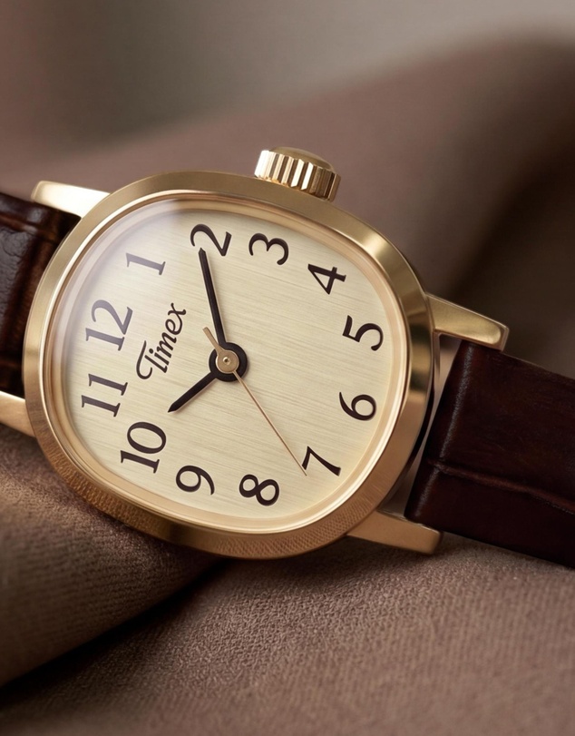 TIMEX - Cavatina® Mini 17mm Brown Crocodile Grain Leather Strap Watch