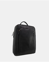 Pierre Cardin - Pierre Cardin Men's Leather Functional Business/Laptop Backpack
