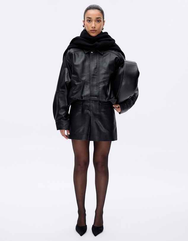 Minima Esenciales - Lila Leather Mini Skirt