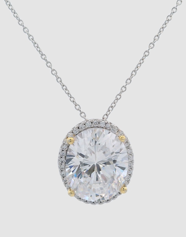 Georgini - GEORGINI MIDNIGHT VELVET LIMITED EDITION SELENE TWO-TONE MOONLIGHT OVAL PENDANT