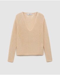 M.N.G - V-Neck Lurex Sweater