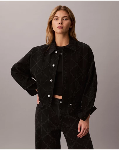 Calvin Klein Jeans - All-Over Logo Denim Jacket