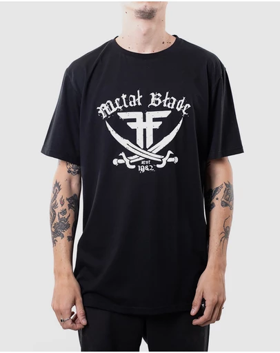 Fallen Footwear - Fallen Footwear Men Metal Blade Pirate Tees Regular Fit Black/White