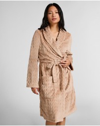 Hunkemoller - Cable Flannel Short Robe
