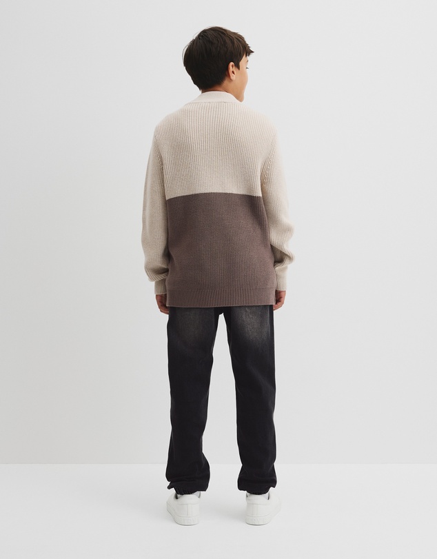 Country Road - Teen Australian Cotton Spliced Half Zip Knit