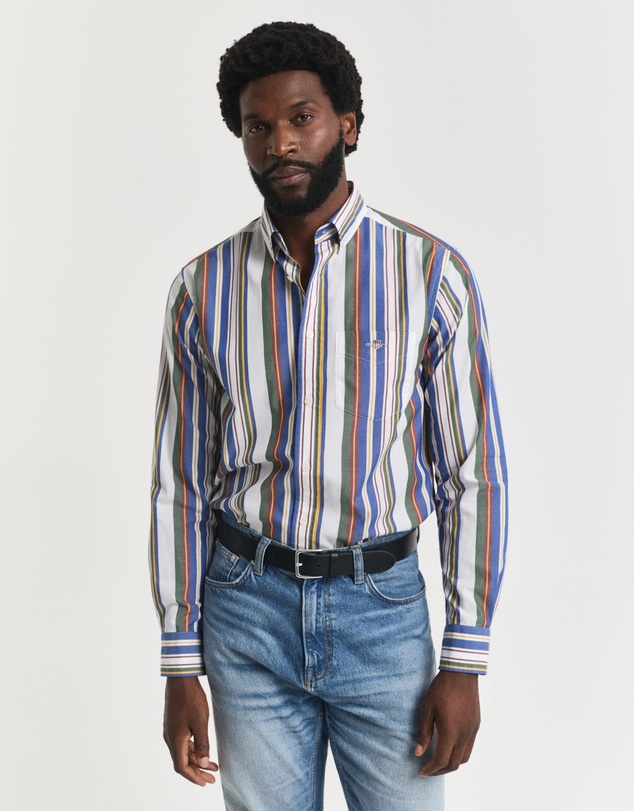 Gant - Regular Fit Multi Striped Classic Poplin Shirt