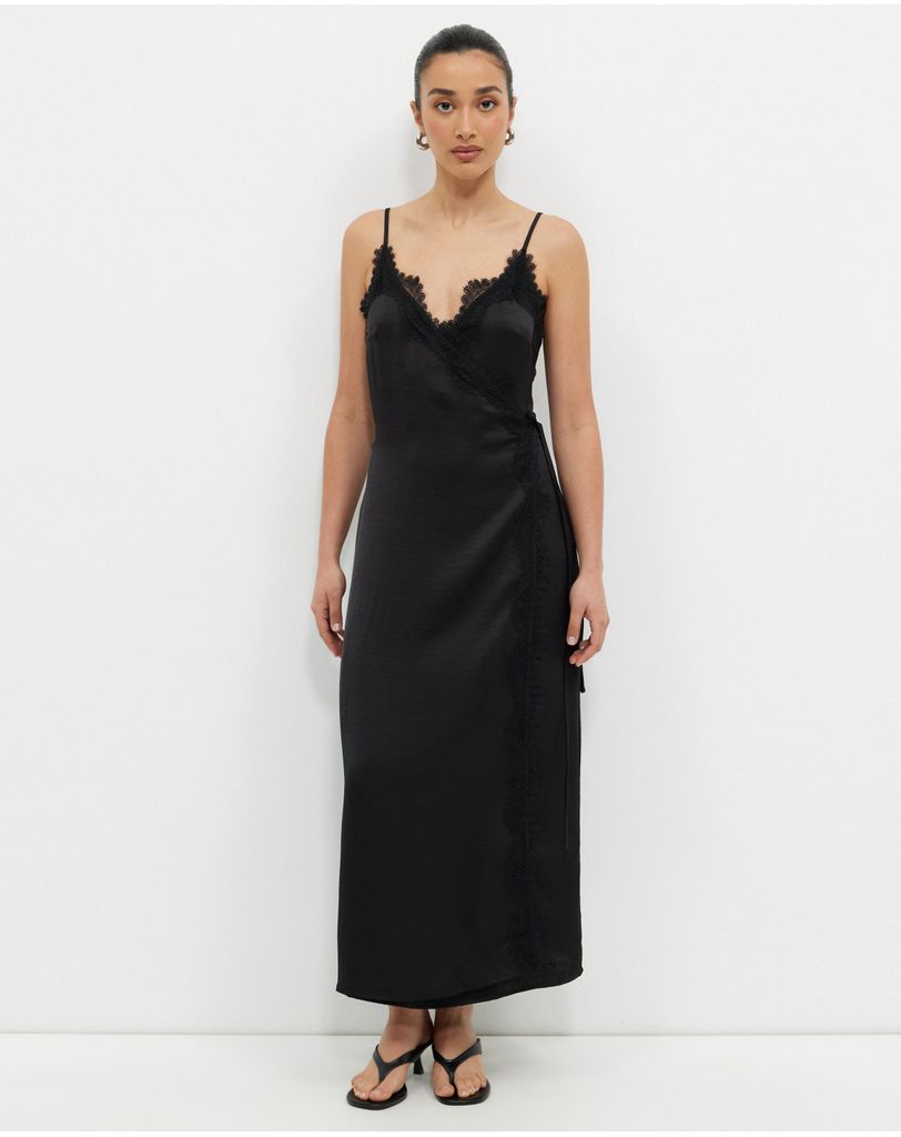 green emerald velvet dress Crinkle Satin Sleeveless Maxi Wrap Dress | Gown