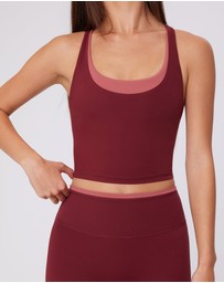 Upstate - Air Sculpt Double Layer Tank - Warm Cherry