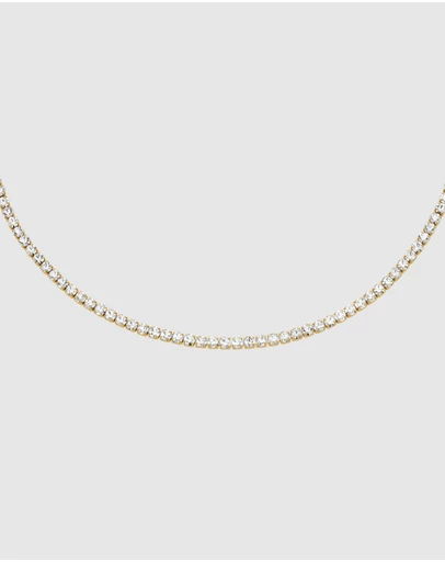 Rosefield - Tennis Crystal Gold-Tone Necklace