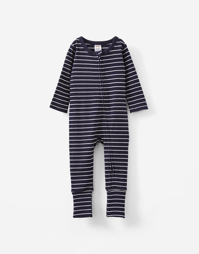Cotton On Kids - Growie Long Sleeve Rib Romper