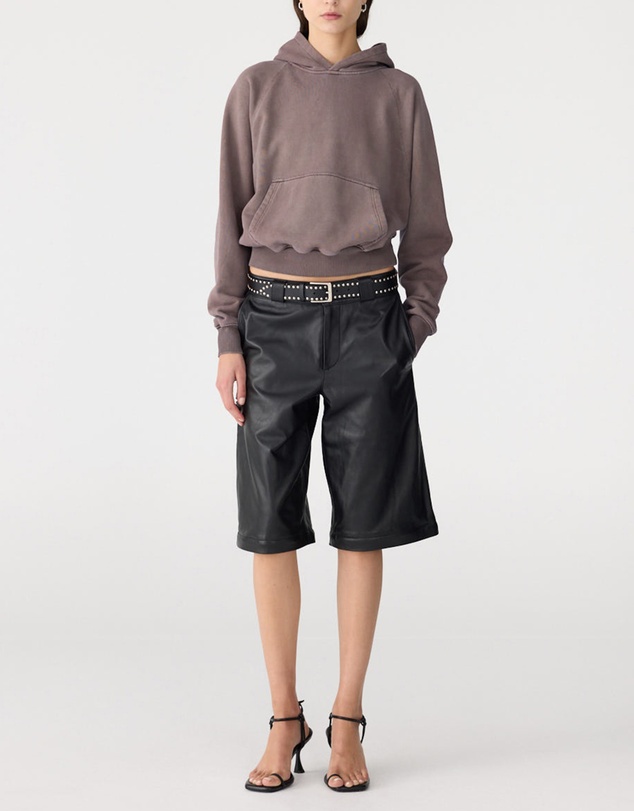 Bassike - Fleece Cropped Hoodie