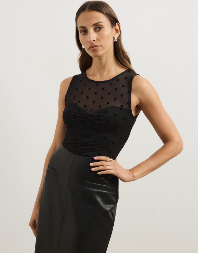 Atmos&Here - Aria Polka Dot Sheer Tank Top
