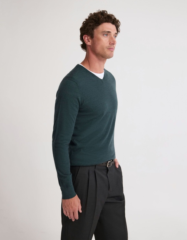 Oxford - Basic V-Neck Pure Wool Pullover