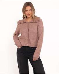 Petal & Pup - Carmello Frill Collar Cardigan - Mocha