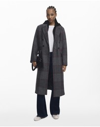 Desigual - Tartan coat removable hood