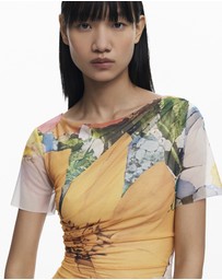 Desigual - Midi Tulle Dress with Flowers