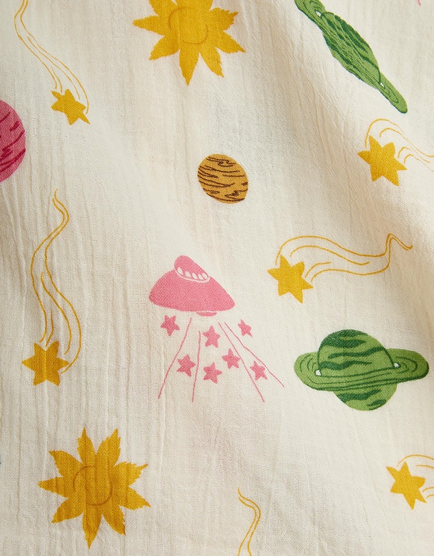 Mini Rodini - Space AOP Muslin Woven SS Dress - Babies-Teens