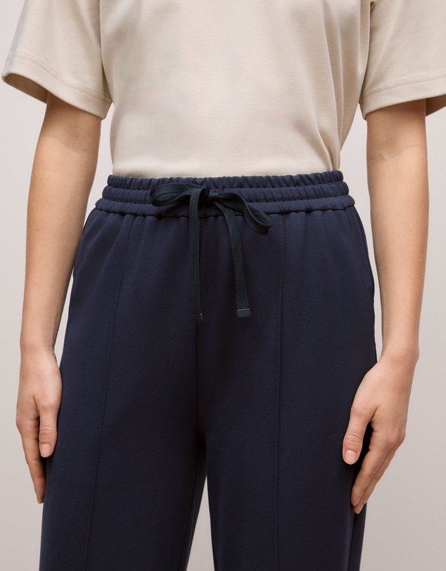 Trenery - Ponte Pintucked Wide Leg Pant in Night Sky