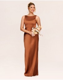 Six Stories - Cowl Back Satin Bridesmaid Dress