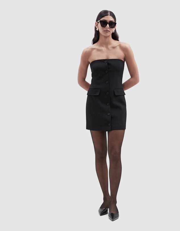 UNISON - Strapless Button Through Mini Dress