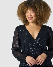 Pink Dusk by Curve Project - All I Want Sequin Maxi Dress