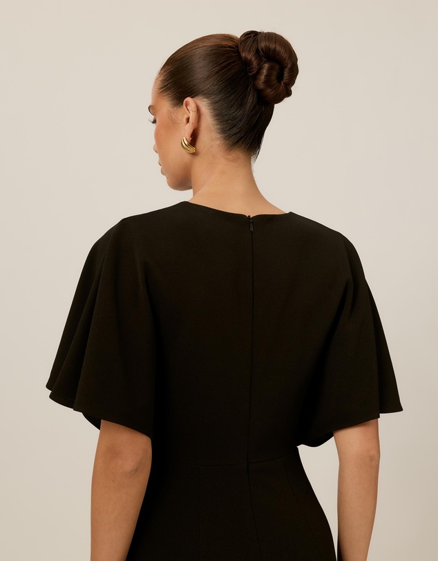 Tussah - Vivian Flutter Sleeve Ruffle Detail Midi Dress