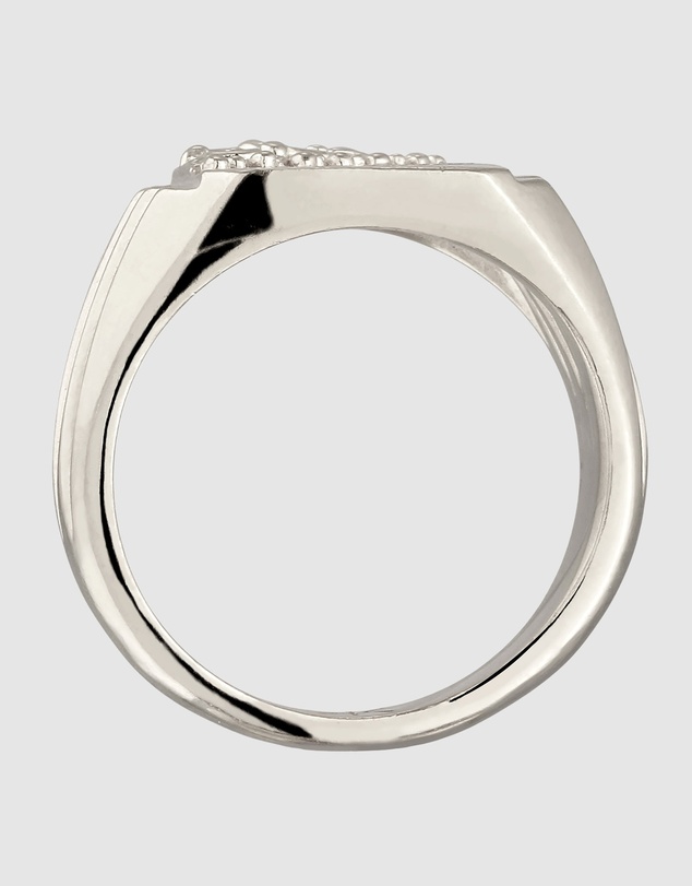 Kuzzoi - ICONIC EXCLUSIVE - Artisan Floral Scroll Signet Ring in 925 Sterling Silver