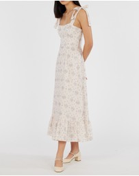 Amelius - Blue Maiden Linen Midi Dress