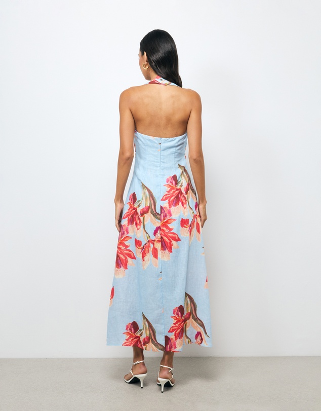 AERE - Liore Linen Halter Midi Dress