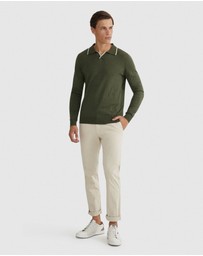 Oxford - Reiss Tipping Collar Long Sleeve Knit Polo